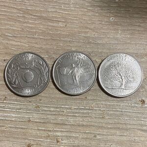 1999 USA State Set of Three State Quarters - Georgia, Pennsylvania, Connecticut